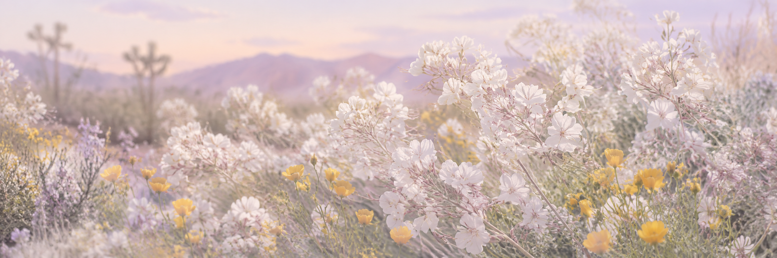 Decorative desert wildflower landscape for Sway with the Wind.
