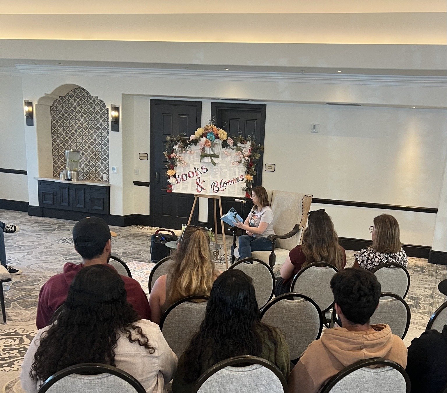 Amanda LaPera at a Books and Blooms reader event.