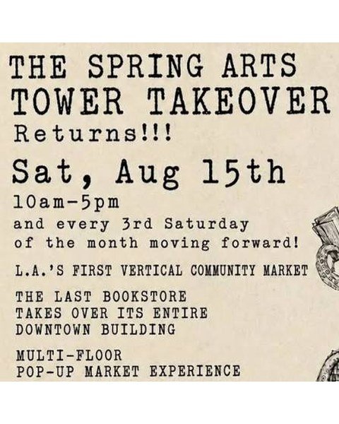 The Last Bookstore Tower Takeover 2026 flyer.
