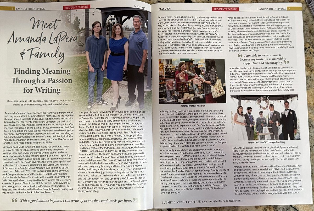 Laguna Hills Living May 2026 feature on Amanda LaPera and family.
